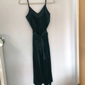 Deep green velvet dress